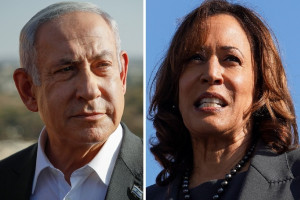 Israel prime Minister Benjamin Netanyahu and US Vice President Kamala Harris (Photos: Shir Torem/Flash90 and REUTERS/Megan Varner).