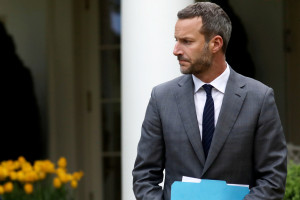 Adam Boehler attends a briefing in the Rose Garden at the White House in Washington, U.S., April 14, 2020. REUTERS/Leah Millis.