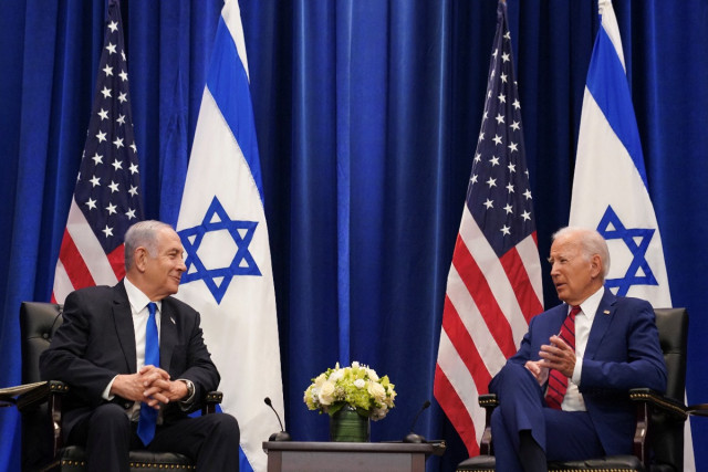 U.S. President Joe Biden holds a bilateral meeting with Israeli Prime Minister Benjamin Netanyahu on the sidelines of the 78th U.N. General Assembly in New York City, U.S., September 20, 2023 (Photo: REUTERS/Kevin Lamarque).