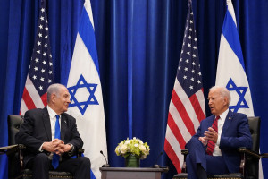 U.S. President Joe Biden holds a bilateral meeting with Israeli Prime Minister Benjamin Netanyahu on the sidelines of the 78th U.N. General Assembly in New York City, U.S., September 20, 2023 (Photo: REUTERS/Kevin Lamarque).