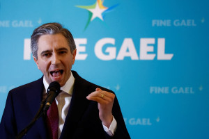 Simon Harris, in Athlone, Ireland, March 24, 2024 (REUTERS/Clodagh Kilcoyne).