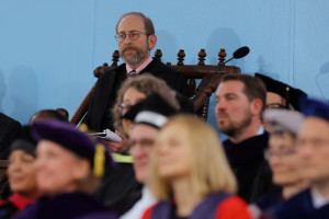 Interim president Alan Garber attends the 373rd Commencement Exercises at Harvard University in Cambridge, Massachusetts, U.S., May 23, 2024. REUTERS/Brian Snyder