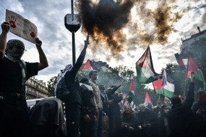 Protesters participate in a demonstration in solidarity with Rafah in Gaza, in Paris on May 27, 2024 (Photo: Firas Abdullah/ABACAPRESS.COM).