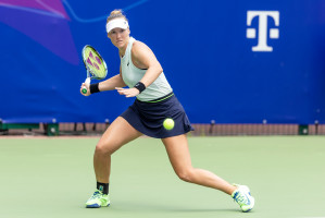Lina Glushko during WTA 125 Polish Open 2024 tennis tournament in Warsaw, Poland on 25 July, 2024. (Photo by Foto Olimpik/NurPhoto)