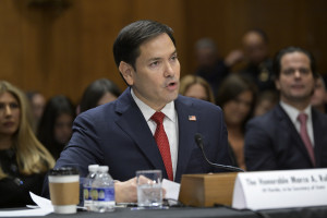 Senator Marco Rubio before Senate Foreign Relations Committee during his nomination hearing as Department of State Secretary, on January 15, 2025 at Dirksen Senate/Capitol Hill in Washington DC, USA. Photo: Reuters/Lenin Nolly/Sipa USA