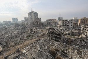 Destroyed buildings in Gaza City, 03 February 2025. Photo: via Reuters