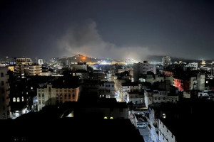 Smoke billows from the site of a U.S. air strike, in Sanaa, Yemen April 19, 2025. (Photo: Reuters)