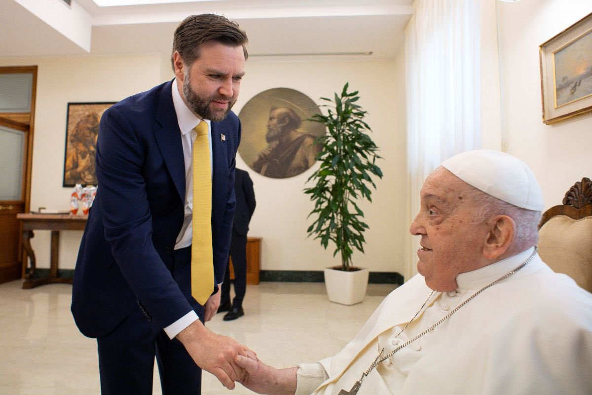 Pope Francis held his final official meeting with U.S. Vice President JD Vance on Sunday April 20, 2025. Photo via Reuters.