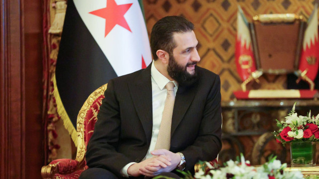 Syrian President, Ahmad Al-Sharaa, meets with the King of Bahrain, Hamad bin Isa bin Salman Al Khalifa, at Sakhir Palace in Bahrain, on May 10, 2025. Photo by Syrian Arab News Agency SANA apaimages Sakhir Bahrain 100525_Bahrain_SPO_003 Copyright: xapaimagesxSyrianxArabxNewsxAgencyx SANA xxapaimagesxNo Use Switzerland. No Use Germany. No Use Japan. No Use Austria