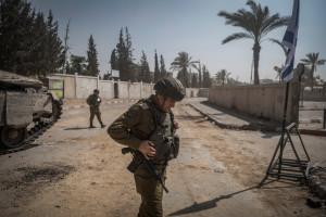 IDF Spokesperson Effie Defrin is pictured at the European Hospital in Khan Yunis, where the Israeli military discovered a tunnel believed to be the site of Hamas military chief Muhammad Sinwar's death last month. June 8, 2025 Photo: Reuters Connect