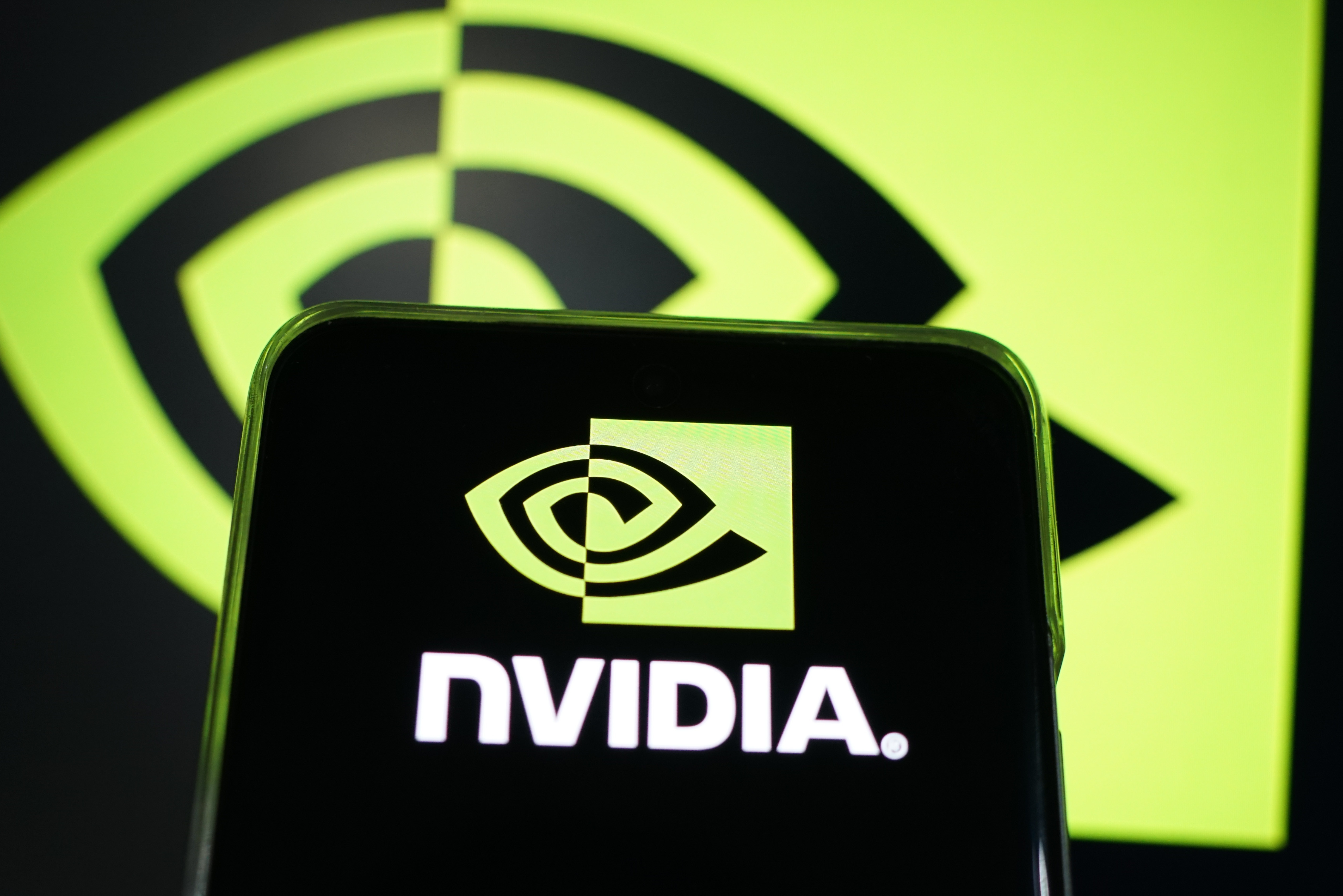 The Nvidia logo displayed on a smartphone in Shanghai, China on June 18, 2025. Photo: Reuters
