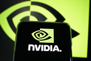 The Nvidia logo displayed on a smartphone in Shanghai, China on June 18, 2025. Photo: Reuters