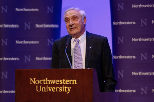 Joel Mokyr, a professor at Northwestern University who won the 2025 Nobel economics prize alongside Peter Howitt of Brown University and Philippe Aghion of the College de France, INSEAD, and the London School of Economics and Political Science, speaks at a press conference on campus in Evanston, Illinois, U.S. October 13, 2025. Photo: Reuters by Jim Vondruska