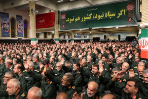 Commanders and members of the Islamic Revolutionary Guard Corps meet with Iran's Supreme Leader Ayatollah Ali Khamenei in Tehran, Iran August 17, 2023 Photo: Reuters Connect