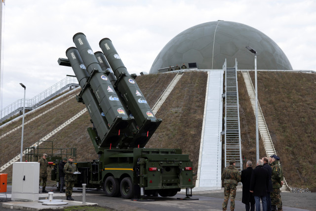 The German Air Force presents the initial capability of the "Arrow Weapon System for Germany" in Annaburg, Germany, December 3, 2025. Photo: Reuters Connect by Alex Schmidt