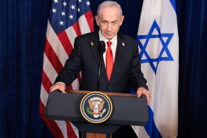 Israeli Prime Minister Benjamin Netanyahu attends a press conference with U.S. President Donald Trump (not pictured) after meeting at Trump’s Mar-a-Lago club in Palm Beach, Florida, U.S., December 29, 2025. Reuters Connect by Jonathan Ernst