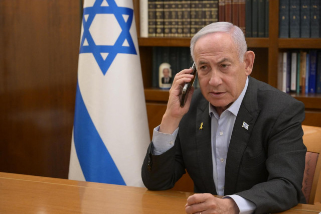 Prime Minister Benjamin Netanyahu, spoke with US President-elect Donald Trump and thanked him for his assistance in advancing the release of the hostages and for helping Israel bring an end to the suffering of dozens of hostages and their families. 15 January 2025 
(Photo : Amos Ben-Gershom,  GPO)