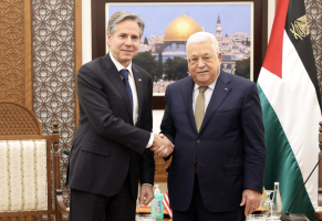 Palestinian Authority President Mahmoud Abbas hosts US Secretary of State Antony Blinken in Ramallah, Jan. 31, 2023. (Photo: WAFA)