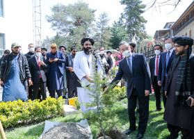 Chinese Foreign Minister Wang Yi meets Afghani Foreign Minister Amir Khan Muttaqi, Mar. 24, 2022 (Photo: Afghani Foreign Ministry)