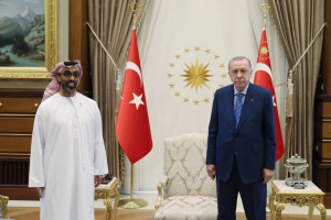 Turkish President Recep Tayyip Erdoğan (R) with UAE National Security Adviser Sheikh Tahnoun bin Zayed Al Nahyan, Aug. 18, 2021 (Photo: Twitter/TC Cumhurbaşkanlığı)