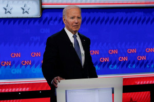 President Joe Biden during the debate at CNN's studios in Atlanta.