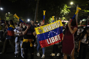 Venezuelan Citizens Living In The City Of Medellin Celebrate The Capture Of President Nicolas Maduro, January 4th, 2026 Photo: Camila Moreno via Reuters Connect