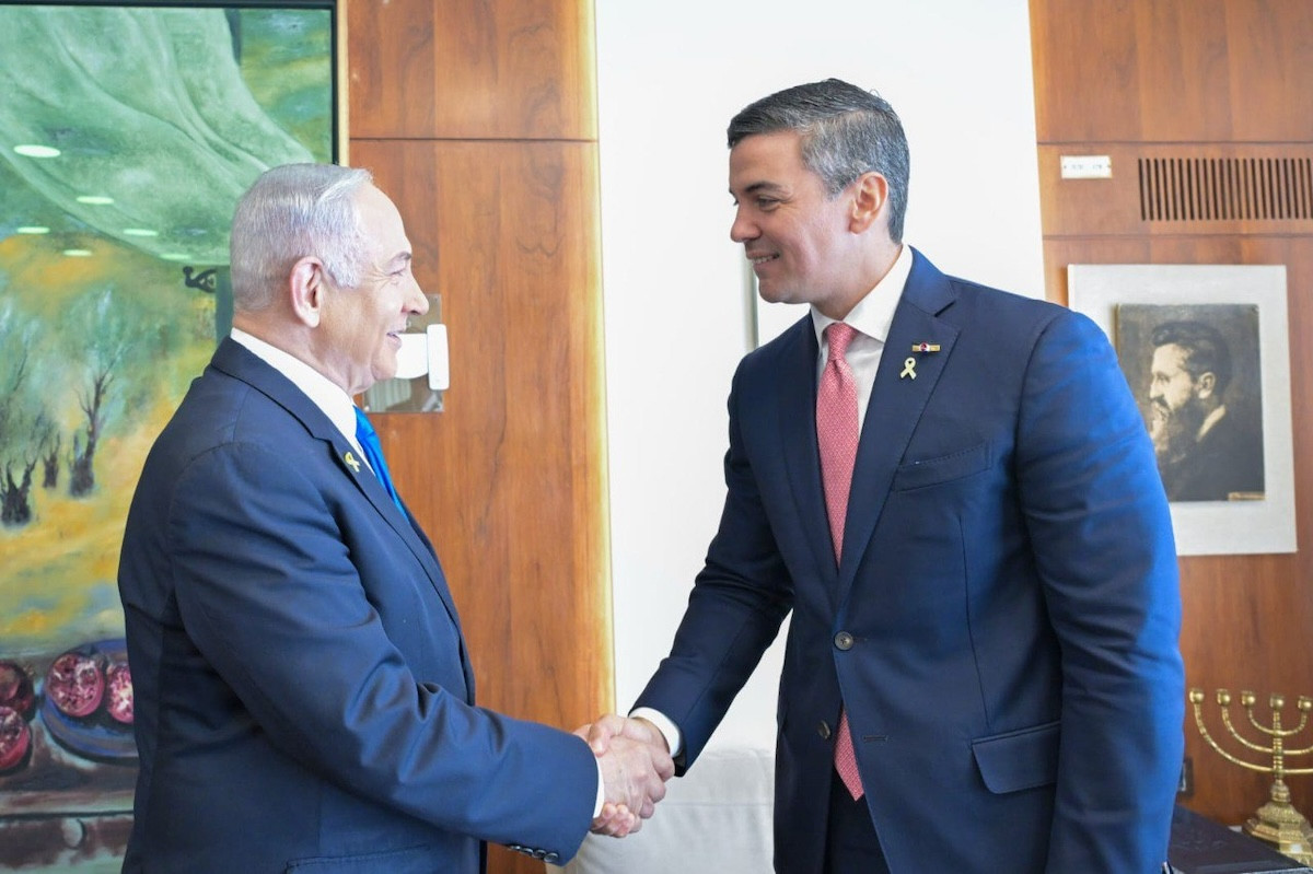 Prime Minister Benjamin Netanyahu welcomes President of the Republic of Paraguay Santiago Peña, Dec. 11, 2024. (Photo: Koby Gideon/GPO)