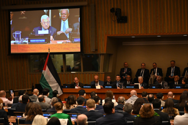 Palestinian Authority President Mahmoud Abbas speaks at a UN event commemorating the Palestinian 'Nakba,' in New York, May 15, 2023. (Photo: WAFA)