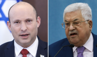 Prime Minister Naftali Bennett (Photo: Marc Israel Sellem/POOL), Palestinian Authority President Mahmoud Abbas (Photo: Flash90)