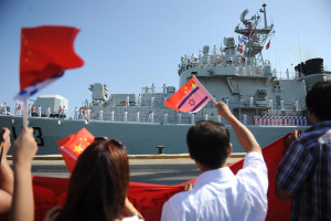 The Israel Navy congratulates the Chinese Navy on docking at the Haifa port. On August 13, 2012, the Chinese vessels arrived at Israel in order to celebrate 20 years of cooperation between the Israel Navy and the Chinese Navy. (Photo: IDF)