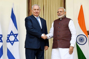Israeli Prime Minister Benjamin Netanyahu and Indian Prime Minister Narendra Modi at a joint press conference in New Delhi, India, January 15, 2018. (Photo: Avi Ohayon/GPO)
