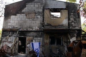 House destroyed by Hamas terrorists on Oct. 7, 2023 at Kibbutz Be'eri near the Israeli-Gaza border, southern Israel, January 1, 2024. (Photo: Tomer Neuberg/Flash90)