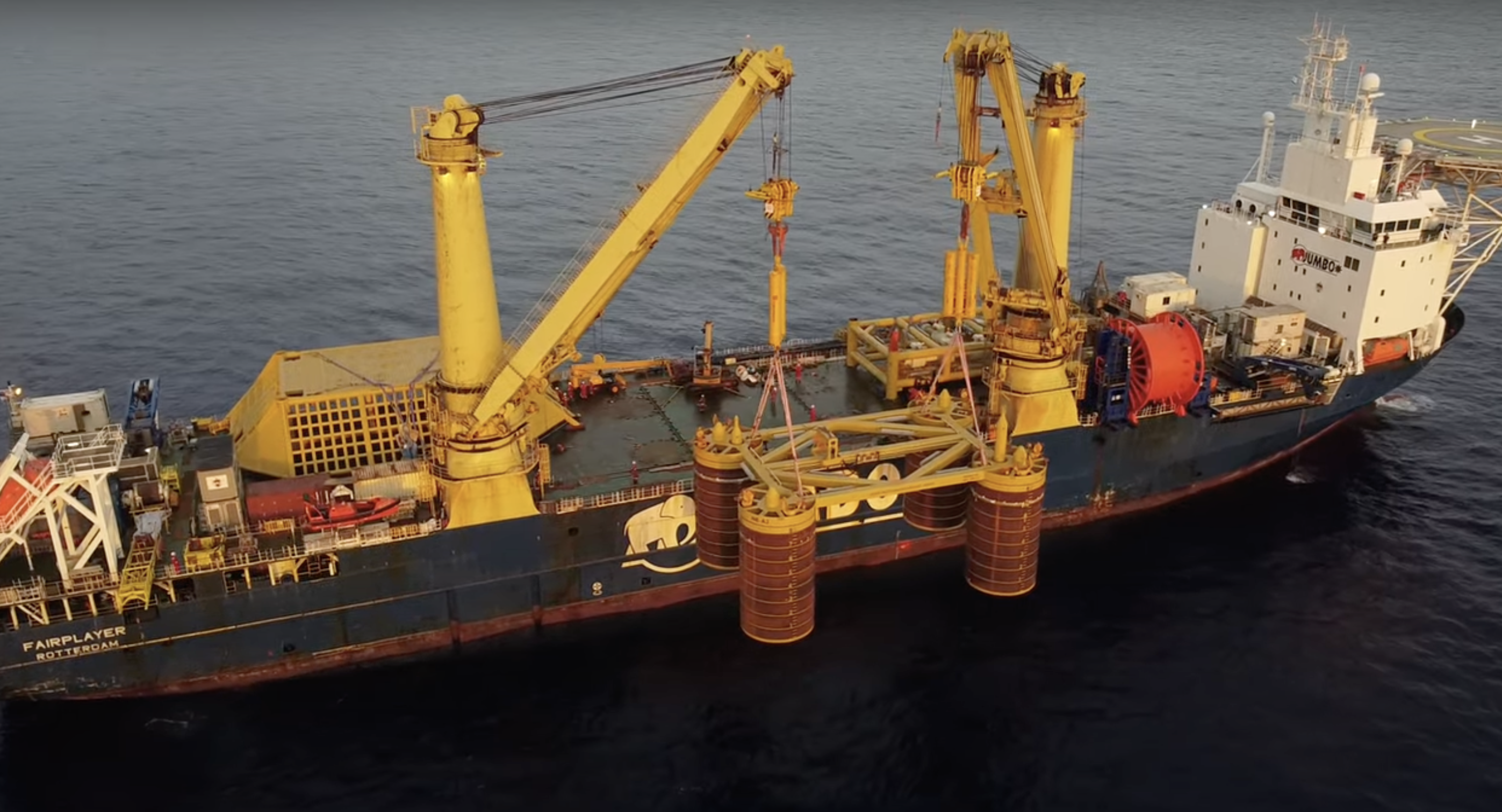 Manifold installation at the Karish field off the coast of Israel (Photo: Screenshot)