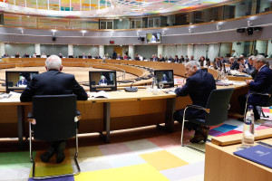 Israeli FM Yair Lapid at the EU's Foreign Affairs Council in Brussels, July 12, 2021 (Photo: European Union)