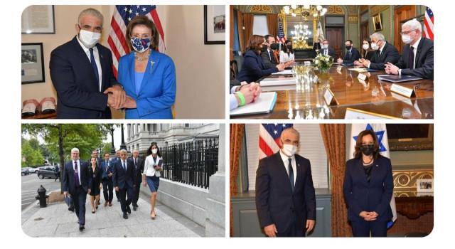 Israeli Foreign Minister Yair Lapid meets with U.S. officials in Washington, Oct, 12, 2021 (Photo: Shlomi Amsalem/GPO)