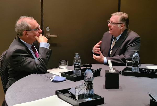 Israeli ambassador to the UAE Eitan Na’eh with Joel C. Rosenberg (Photo: All Israel News)