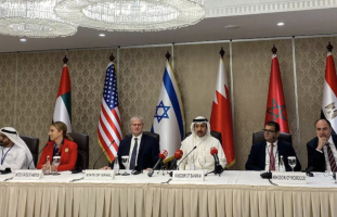 Top officials of Israel, the US, the UAE, Bahrain, Morocco and Egypt hold its steering committee meeting in Manama, Bahrain, June 27, 2022 (Photo: Israeli Foreign Ministry)