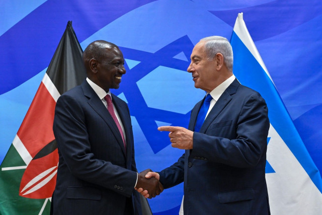 Prime Minister Benjamin Netanyahu meets with Kenyan President William Ruto, May 9, 2023 (Photo: Kobi Gideon/GPO)