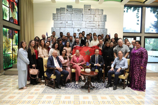 “The Leaders of Tomorrow” delegation at the Israeli President's Residence in Jerusalem (Photo: Efi Yosefi)