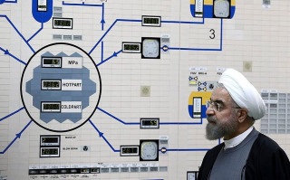 Then-Iranian President Hassan Rouhani visits the Bushehr nuclear facility (Photo: Mohammad Berno/Iranian Presidency Office)