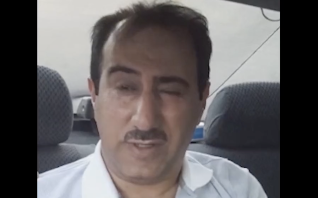 Mansour Rasouli, an alleged IRGC member who was reportedly interrogated by Israeli Mossad agents in Iran. (Screenshot: Twitter)