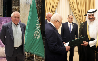 Israeli Tourism Minister Haim Katz in Riyadh, Saudi Arabia, President Authority Mahmoud Abbas accepting the credentials of the new Saudi ambassador, Nayef al-Sudairi, in Ramallah (Photo: Tourism Ministry, WAFA Images/Thayer Ghanayem)