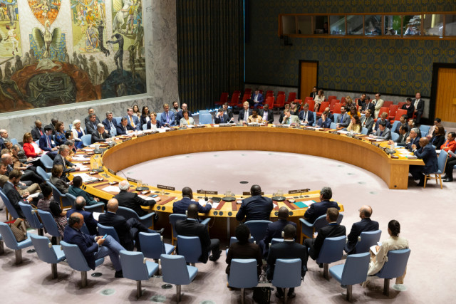 New York, NY - July 18, 2019: Secretary-General Antonio Guterres briefs the Security Council meeting on peacebuilding and sustaining peace at United Nations Headquarters (Photo: Shutterstock).