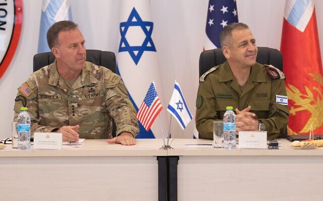 Michael Kurilla, head of the U.S. Central Command meets with IDF Chief of Staff Aviv Kochavi, July 17, 2022. (Photo: IDF)