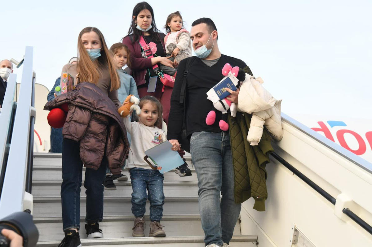 Ukrainian Jewish refugees arrived at Ben-Gurion International Airport as part of a special rescue operation, Mar. 6, 2022 (Photo: The Jewish Agency for Israel)