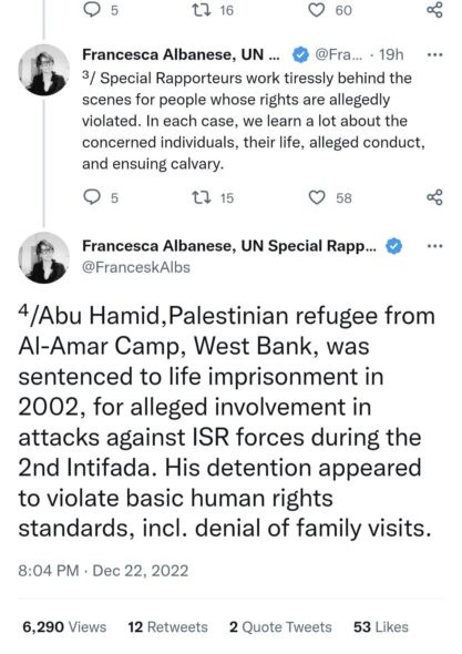 From the opinion blog:
https://allisrael.com/blog/rapporteurs-without-principles-francesca-albanese