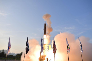 Test of the Arrow 3 weapon system conducted by the Israel Missile Defense Organization and the U.S. Missile Defense Agency, July 2019 (Photo: Israeli Ministry of Defense)