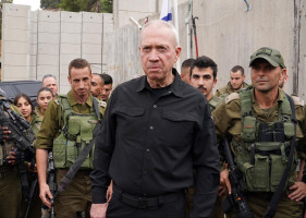 Israeli Defense Minister Yoav Gallant visits the 91st Division's base in northern Israel, Nov. 11, 2023. (Photo: Ariel Hermoni/ Defense Ministry)