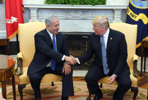 President Donald Trump meets Israeli Prime Minister Benjamin Netanyahu at the White House, Washington, D.C., on March 5, 2018.