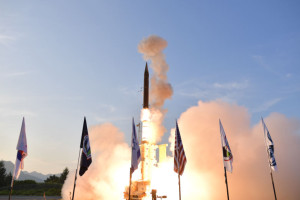 The Arrow 3 defense weapon system interceptor launch, June 14, 2023 Photo: IAI